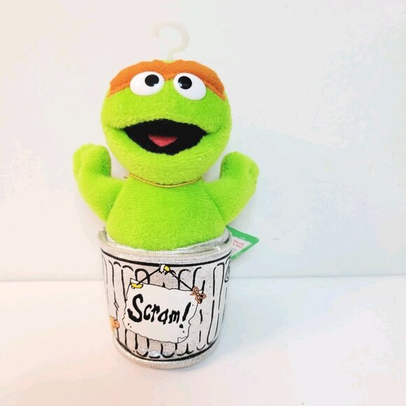 2003 Mini GUND Sesame Street Oscar The Grouch Stuffed Plush Toy - Picture 1 of 3